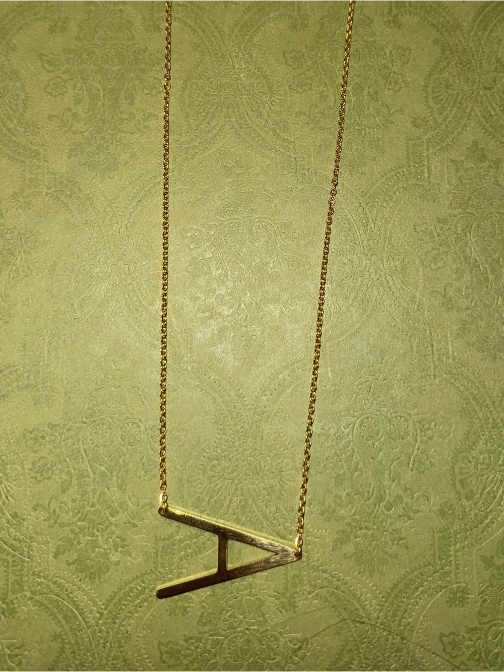 Gold  A Bar Pendant Necklace